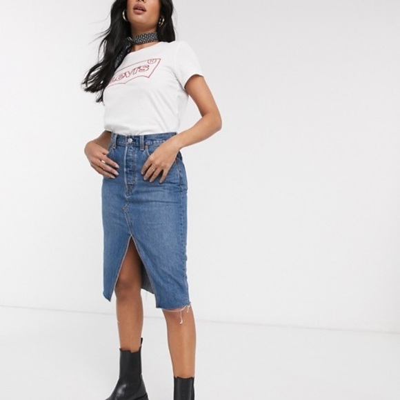 Levi's Denim - NWT LEVIS Denim Deconstructed Pencil Skirt